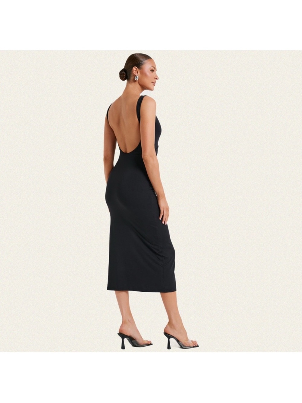 Meshki Black Boatneck Sleeveless Midi Dress - Picture 2 of 5